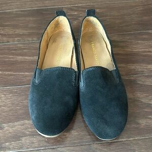 Franco Sarto Suede Black Slip On Shoes (6.5)